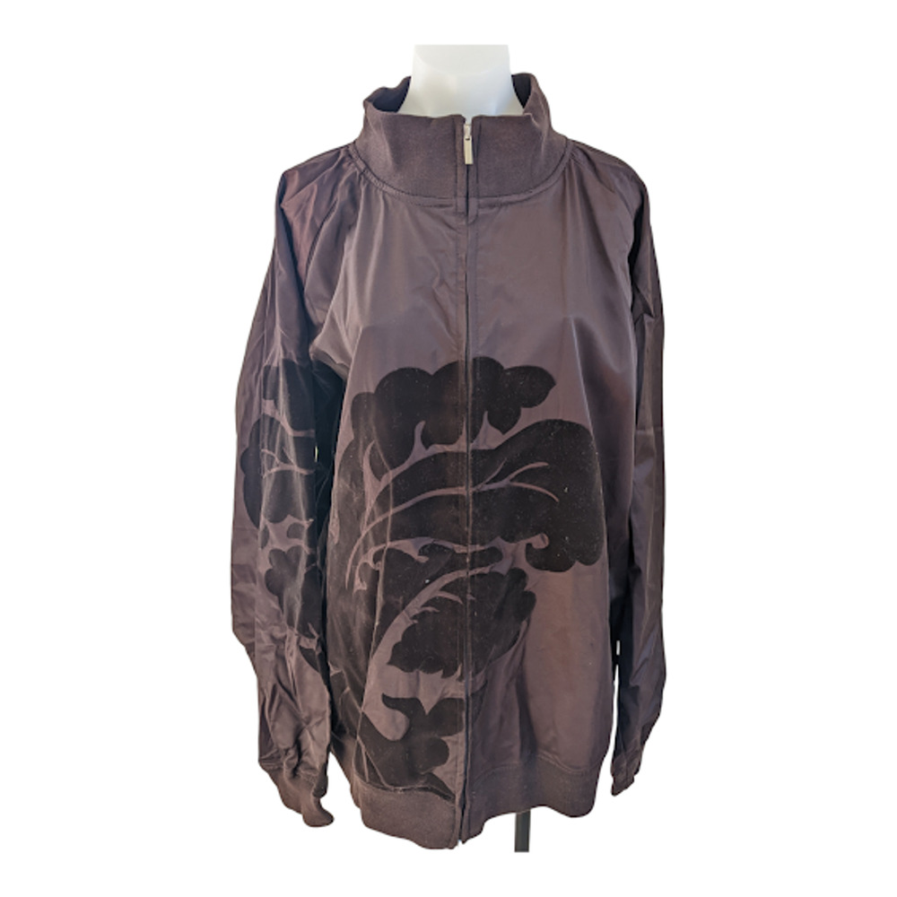 Blackburn Size XXXL Full Zip Jacket Brown 100% Nylon Mock Neck Long Sleeves